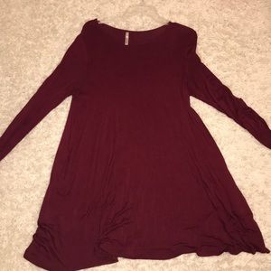 Maroon long sleeve dress